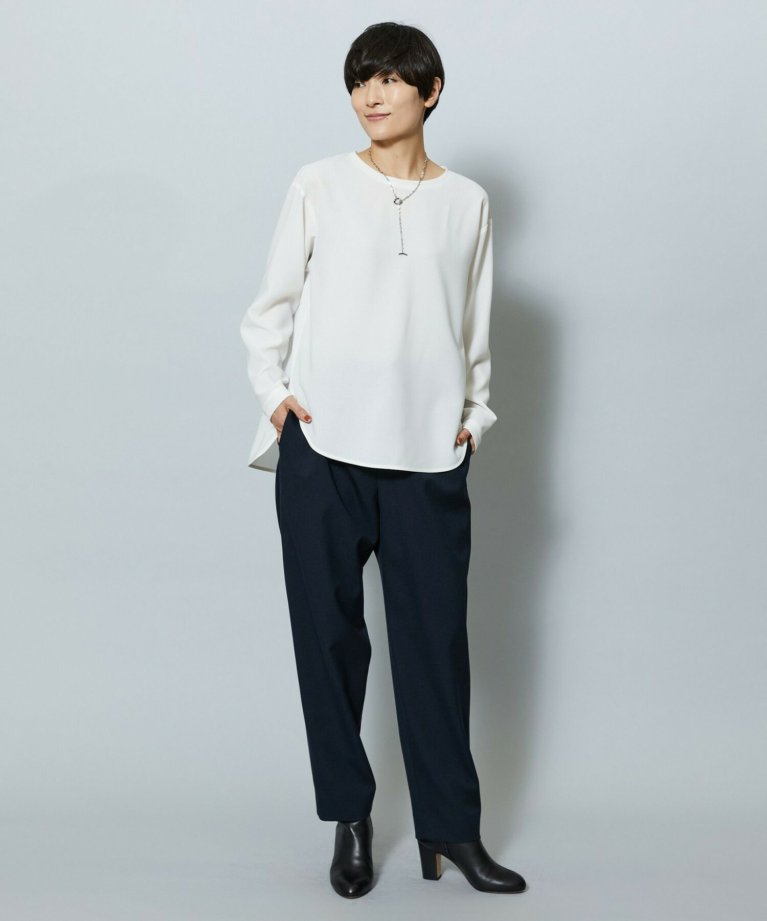 【MOGA】強撚2WAYプルオーバーブラウス 詳細画像 ブラック 19