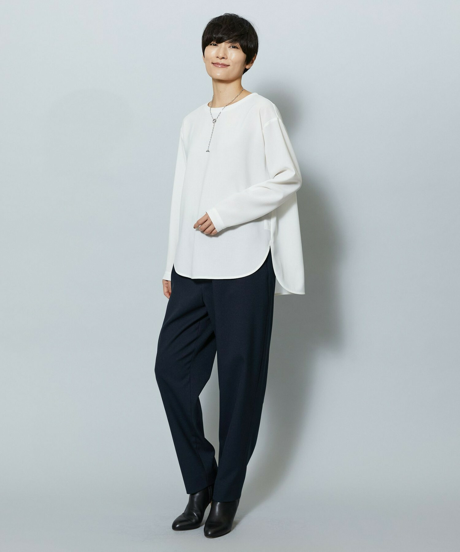 【MOGA】強撚2WAYプルオーバーブラウス 詳細画像 ブラック 7