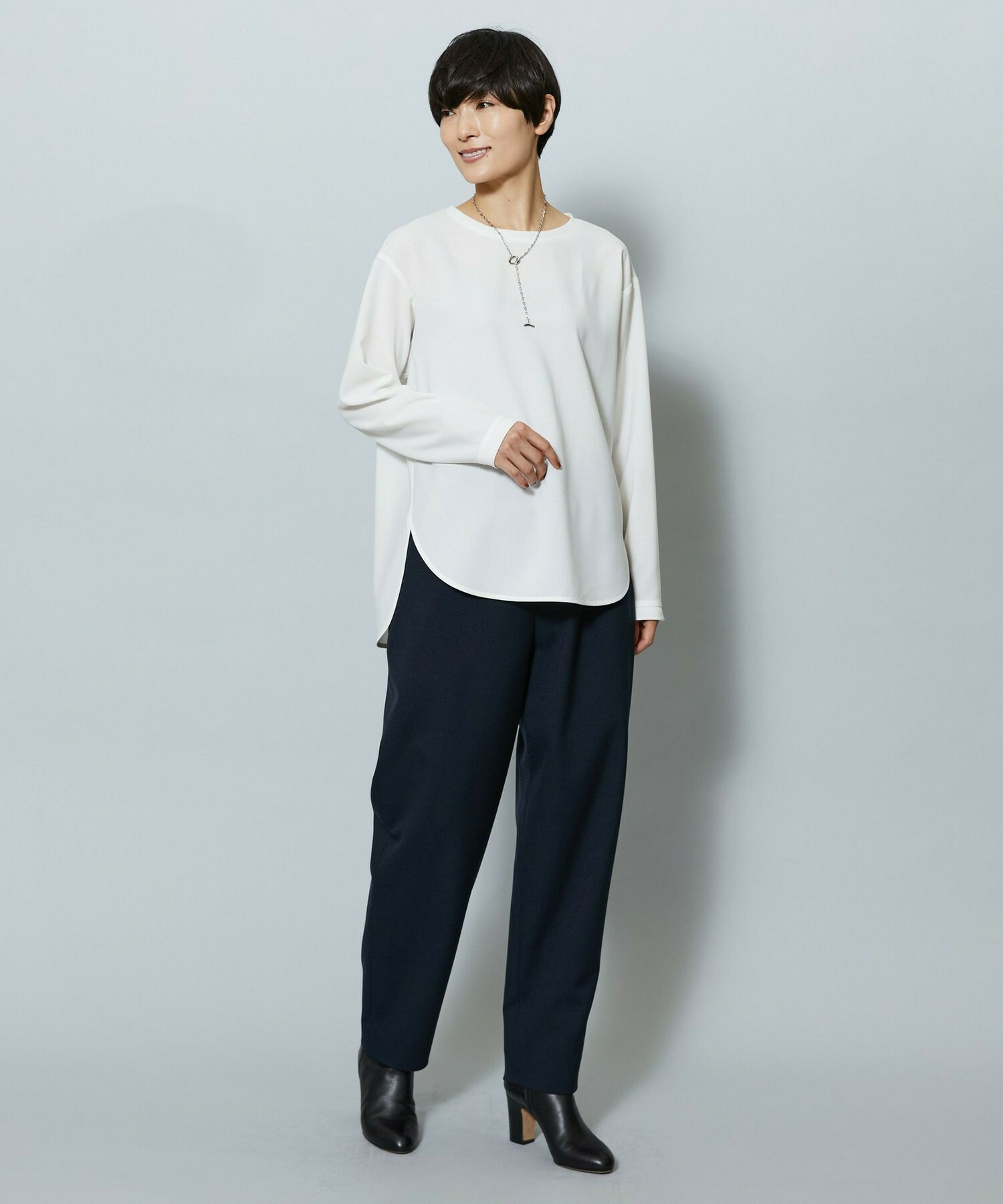 【MOGA】強撚2WAYプルオーバーブラウス 詳細画像 ブラック 9