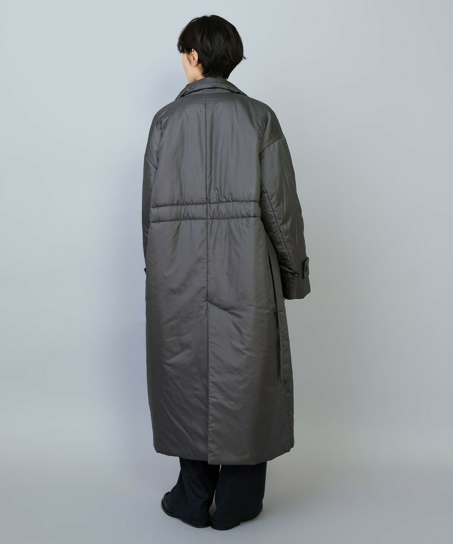 【MOGA】シルキータフタパディングテーラードコクーンコート 詳細画像 チャコールグレー 12
