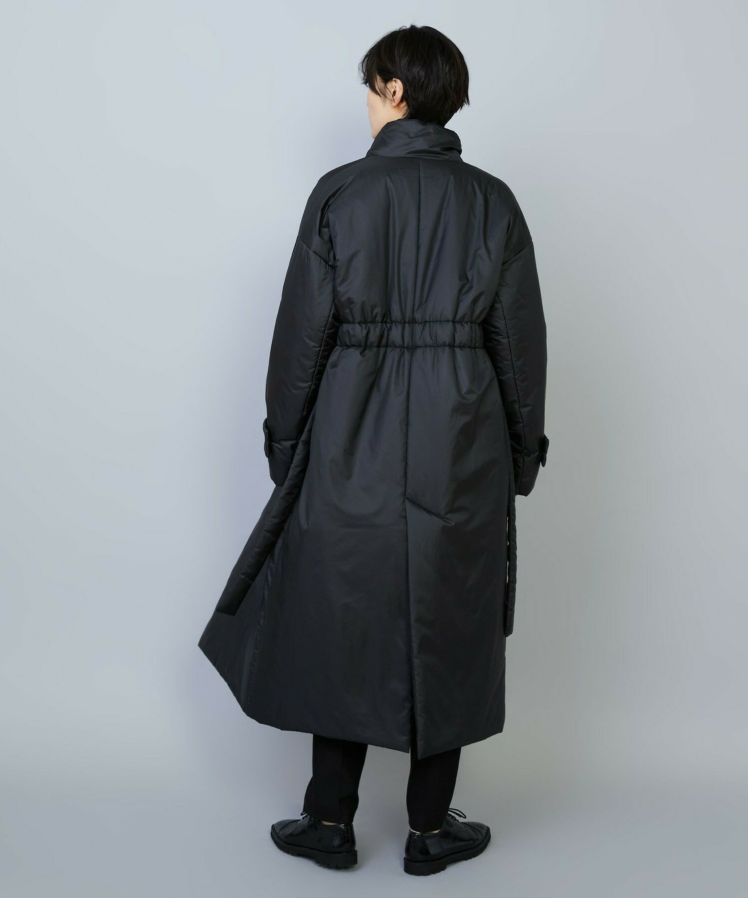 【MOGA】シルキータフタパディングテーラードコクーンコート 詳細画像 チャコールグレー 4