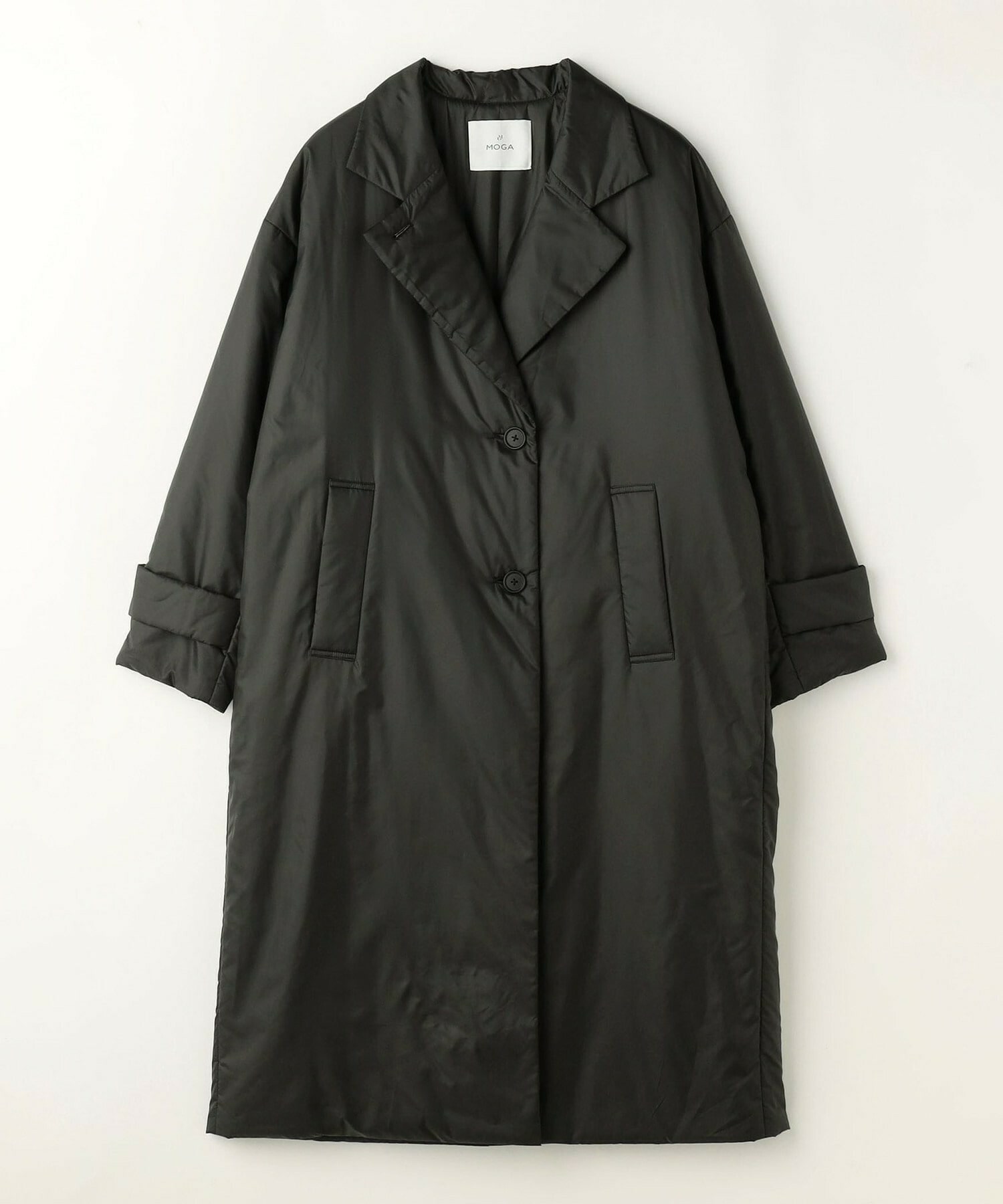 【MOGA】シルキータフタパディングテーラードコクーンコート 詳細画像 ブラック 2