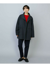 【MOGA】メルトンリバースタンドカラーコート 詳細画像 ネイビー 10
