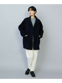 【MOGA】メルトンリバースタンドカラーコート 詳細画像 ネイビー 14