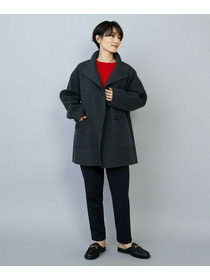 【MOGA】メルトンリバースタンドカラーコート 詳細画像 ネイビー 9