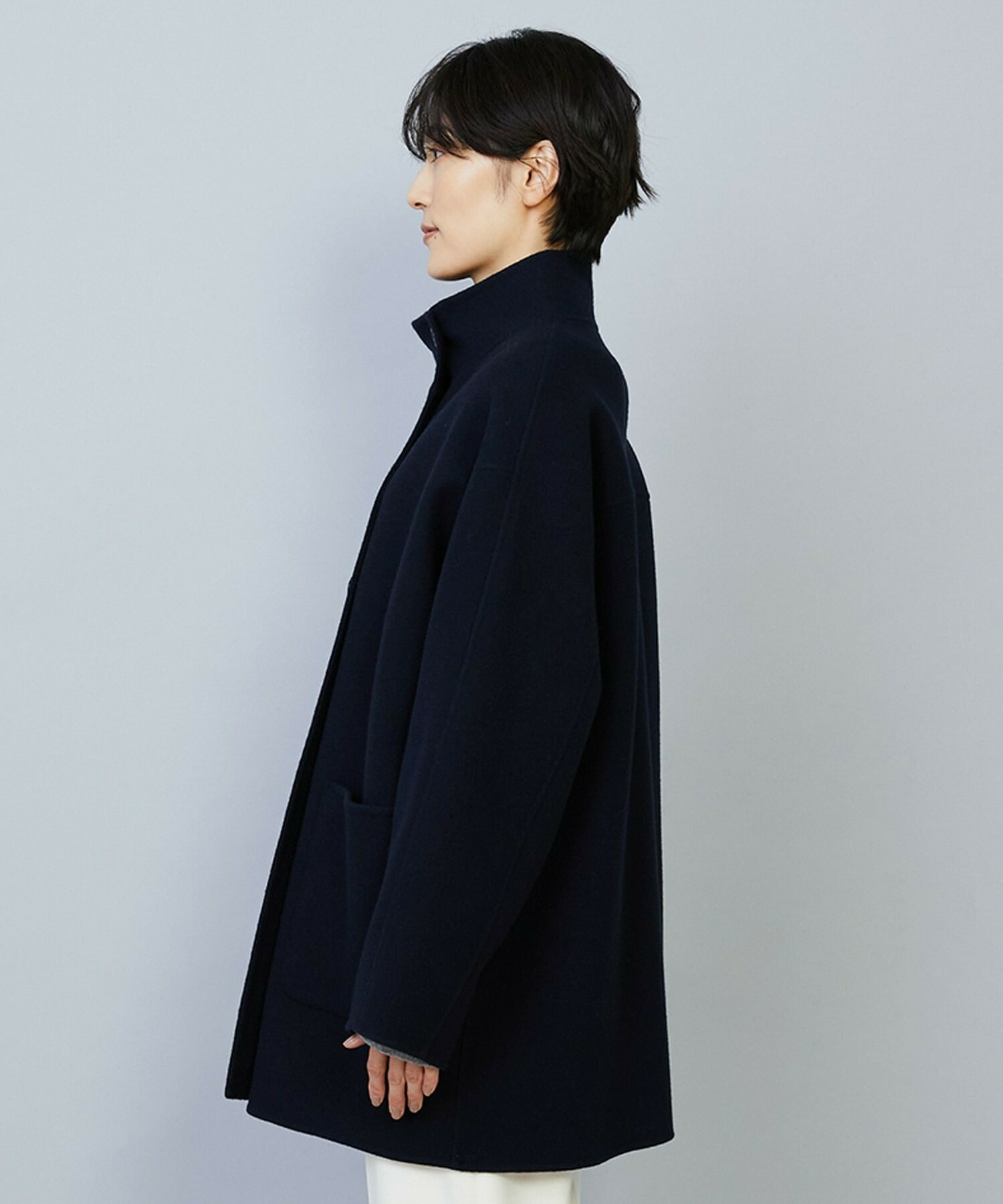 【MOGA】メルトンリバースタンドカラーコート 詳細画像 ネイビー 19