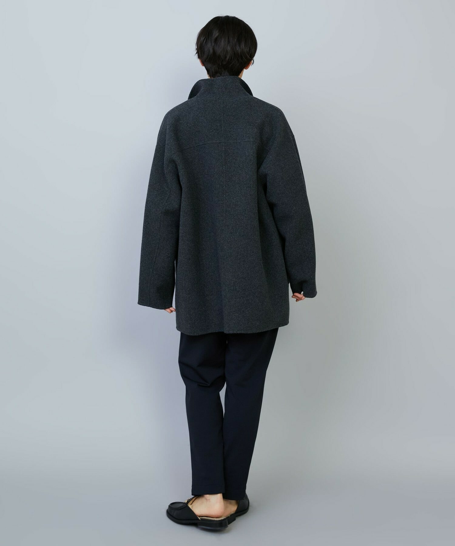 【MOGA】メルトンリバースタンドカラーコート 詳細画像 ネイビー 6