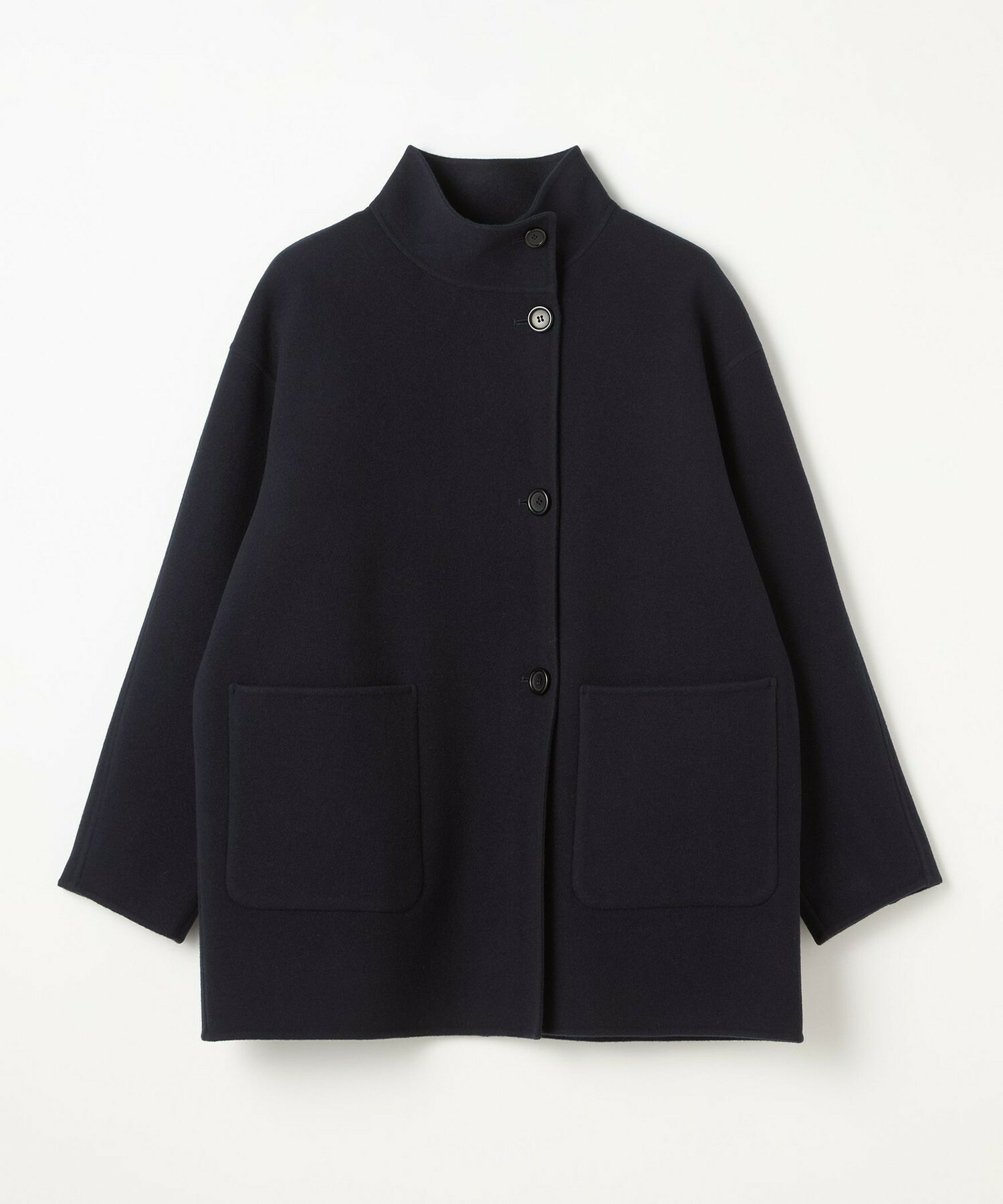 【MOGA】メルトンリバースタンドカラーコート 詳細画像 ネイビー 2