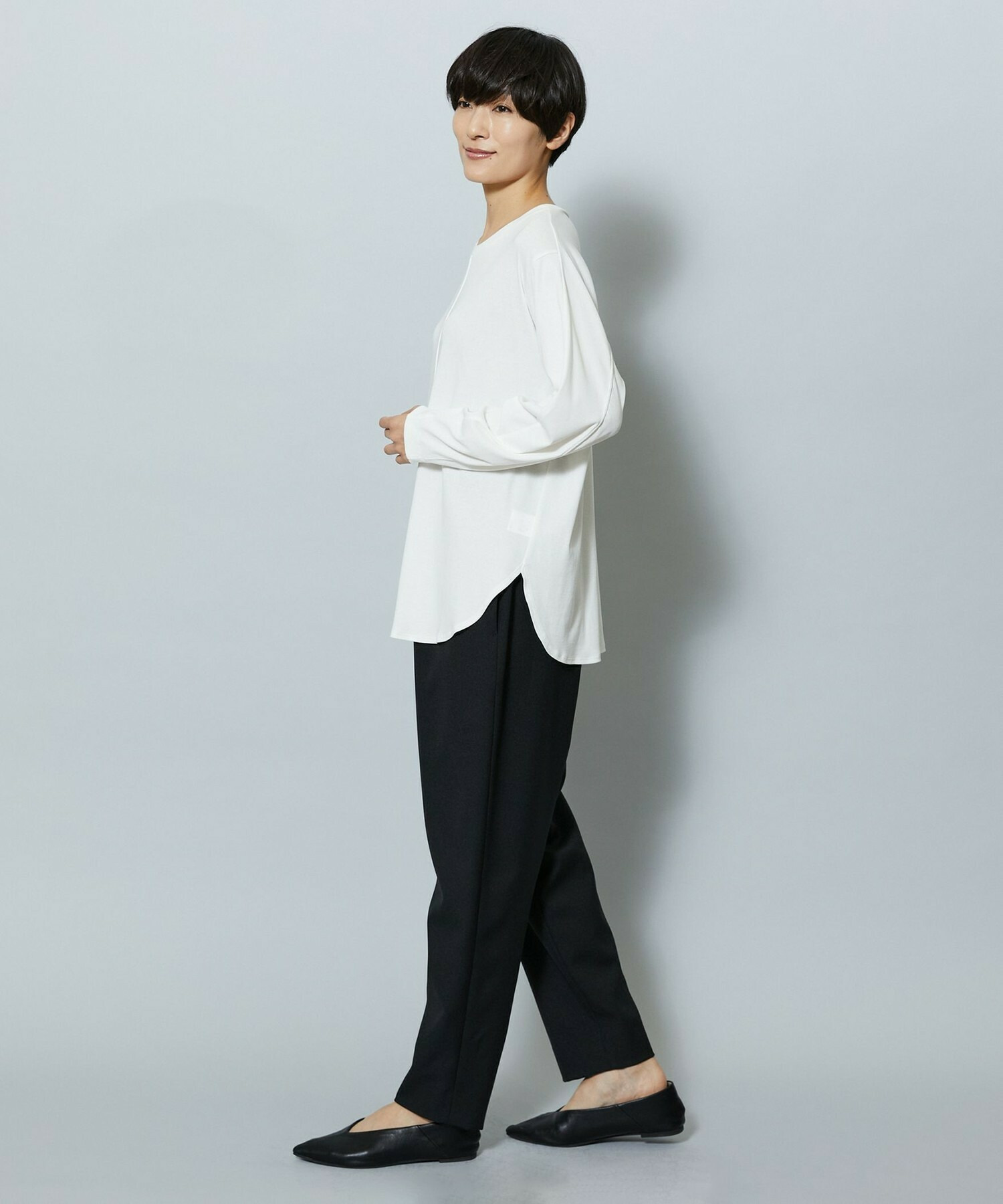 【MOGA】ライトパウダリーツイルテーパードパンツ 詳細画像 ブラック 12