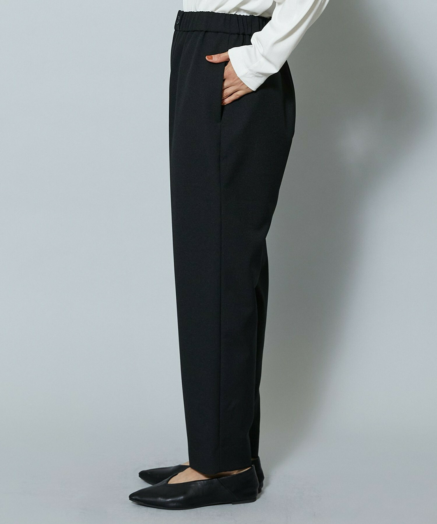 【MOGA】ライトパウダリーツイルテーパードパンツ 詳細画像 ブラック 21