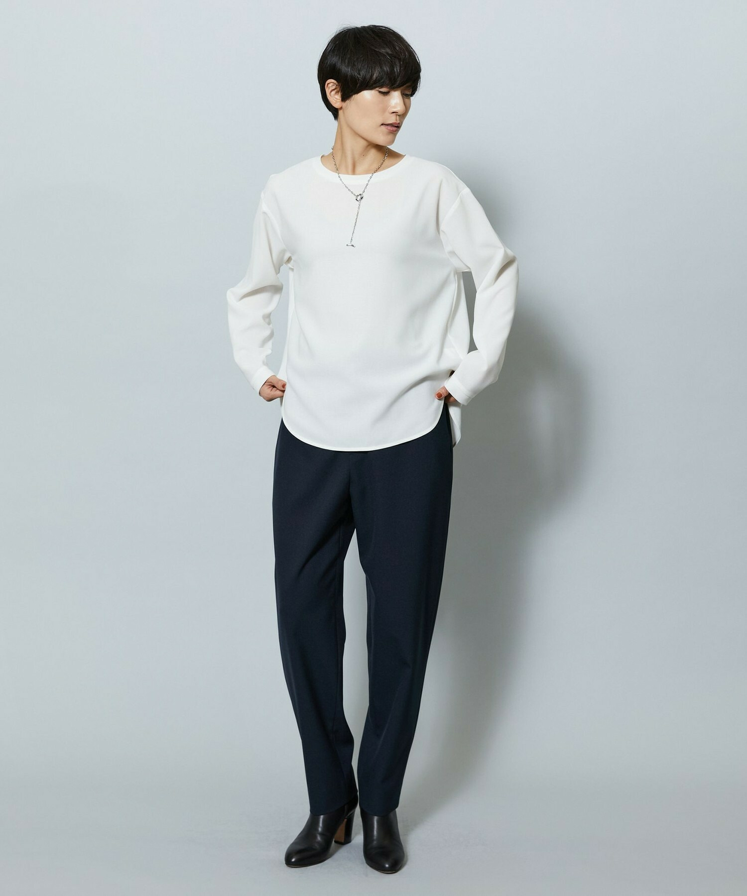 【MOGA】ライトパウダリーツイルテーパードパンツ 詳細画像 ブラック 9