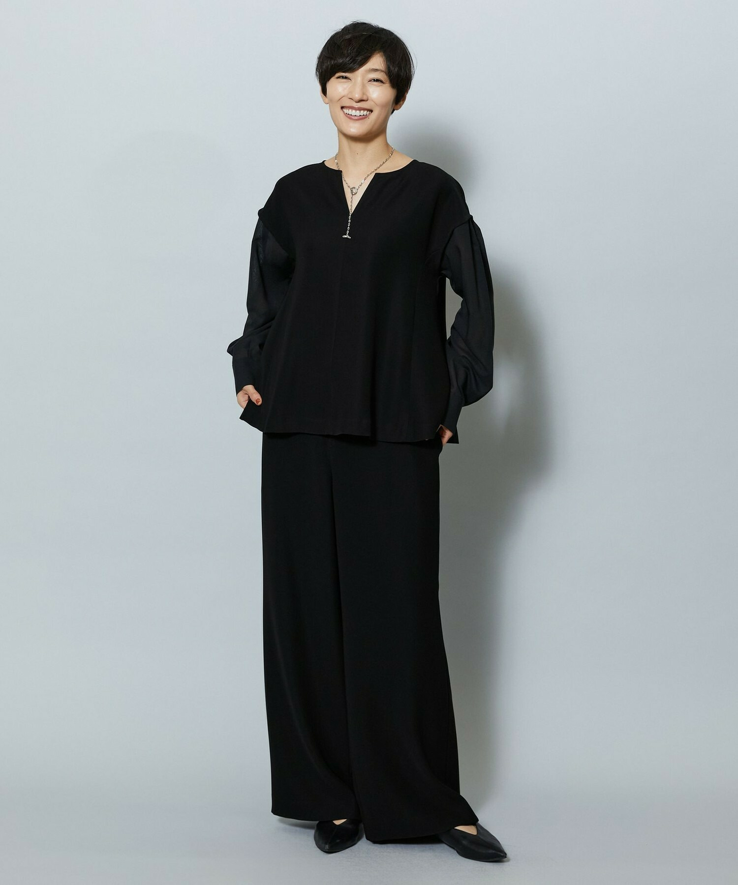 【MOGA】2WAYダブルクロスワイドパンツ 詳細画像 ブラック 2