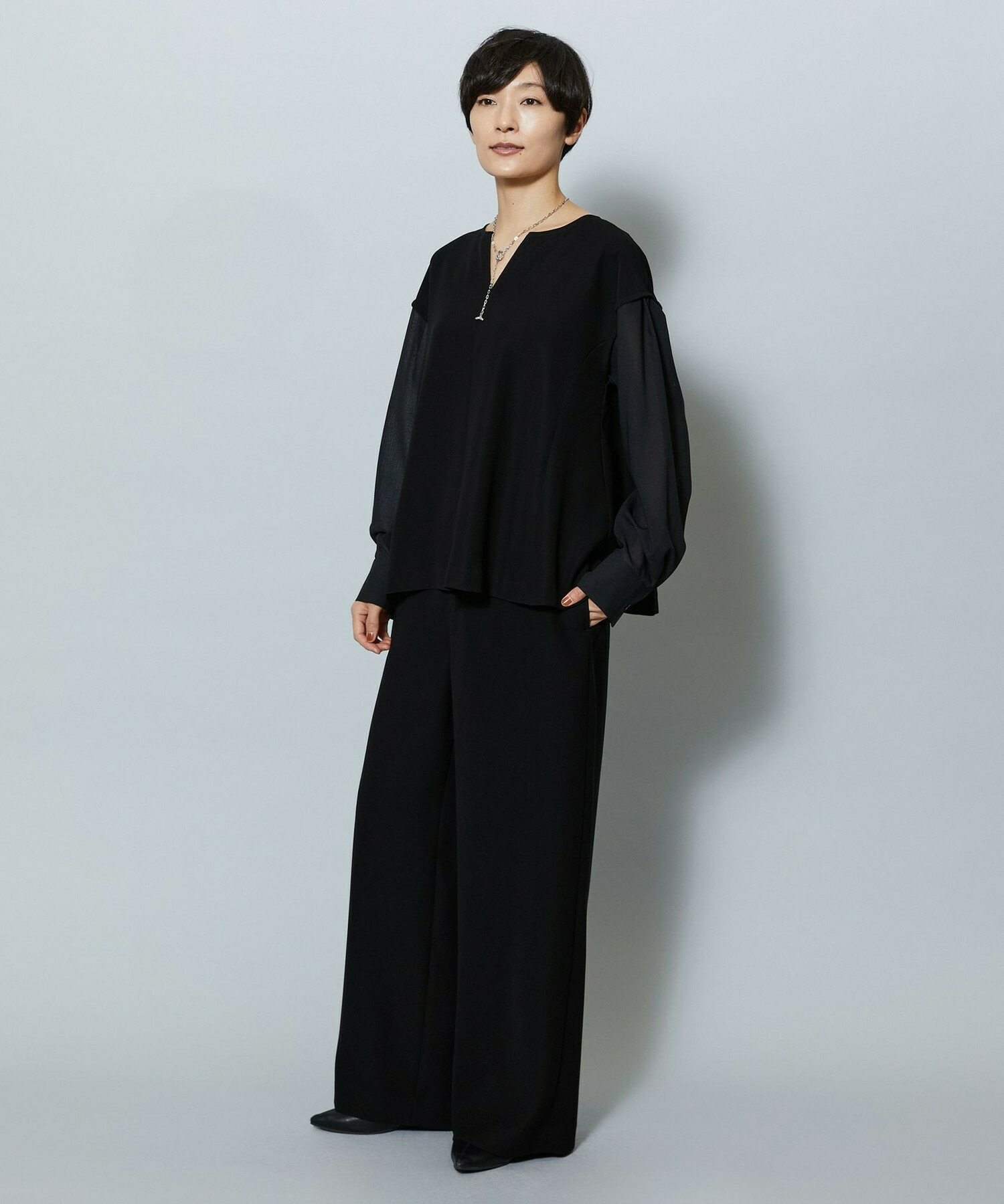 【MOGA】2WAYダブルクロスワイドパンツ 詳細画像 ブラック 4