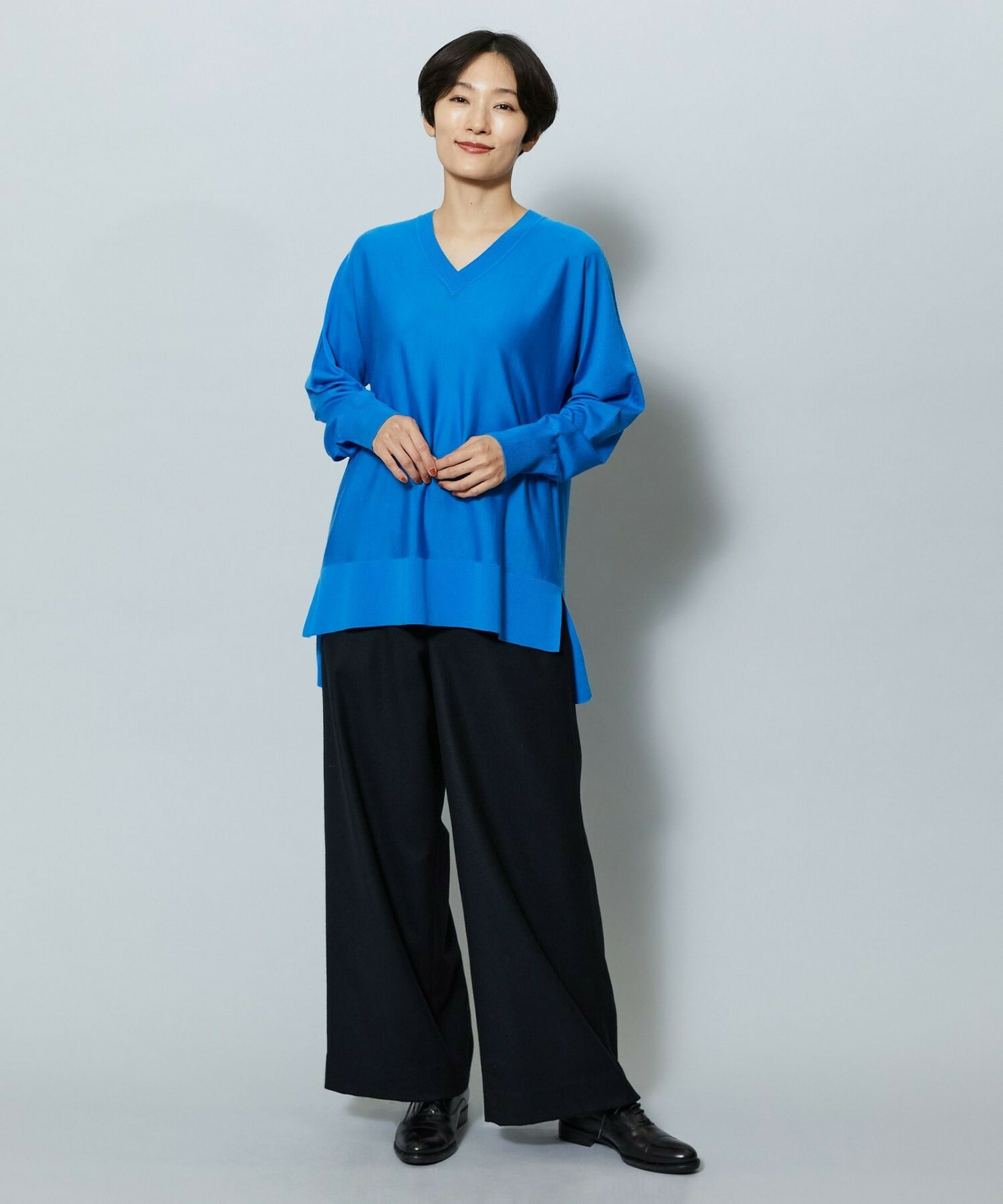 【MOGA】ウールカシミヤストレッチワイドパンツ 詳細画像 オフホワイト 1