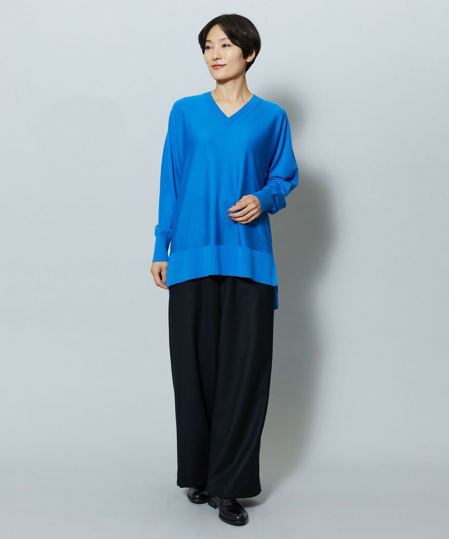 【MOGA】ウールカシミヤストレッチワイドパンツ 詳細画像 オフホワイト 2