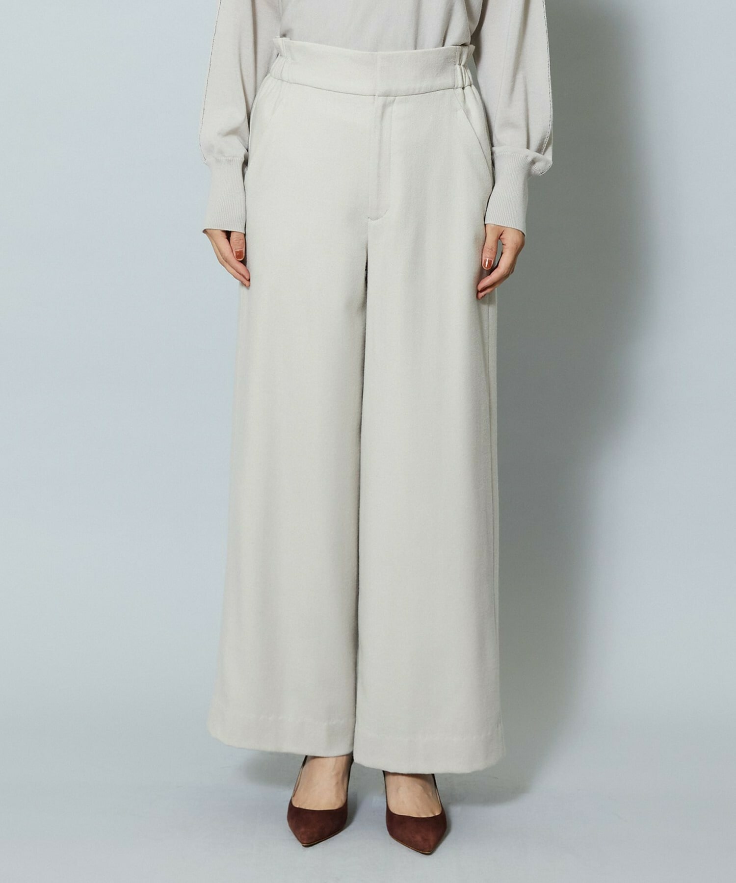【MOGA】ウールカシミヤストレッチワイドパンツ 詳細画像 オフホワイト 20