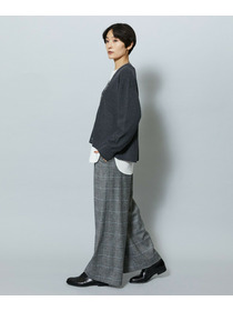 【MOGA】ウールカシミヤグレンチェックワイドパンツ 詳細画像 チェック 8