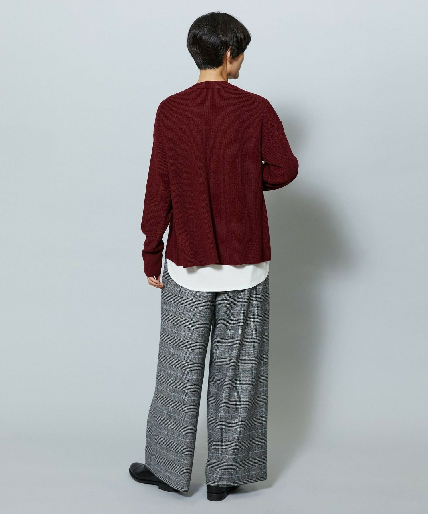 【MOGA】ウールカシミヤグレンチェックワイドパンツ 詳細画像 チェック 12