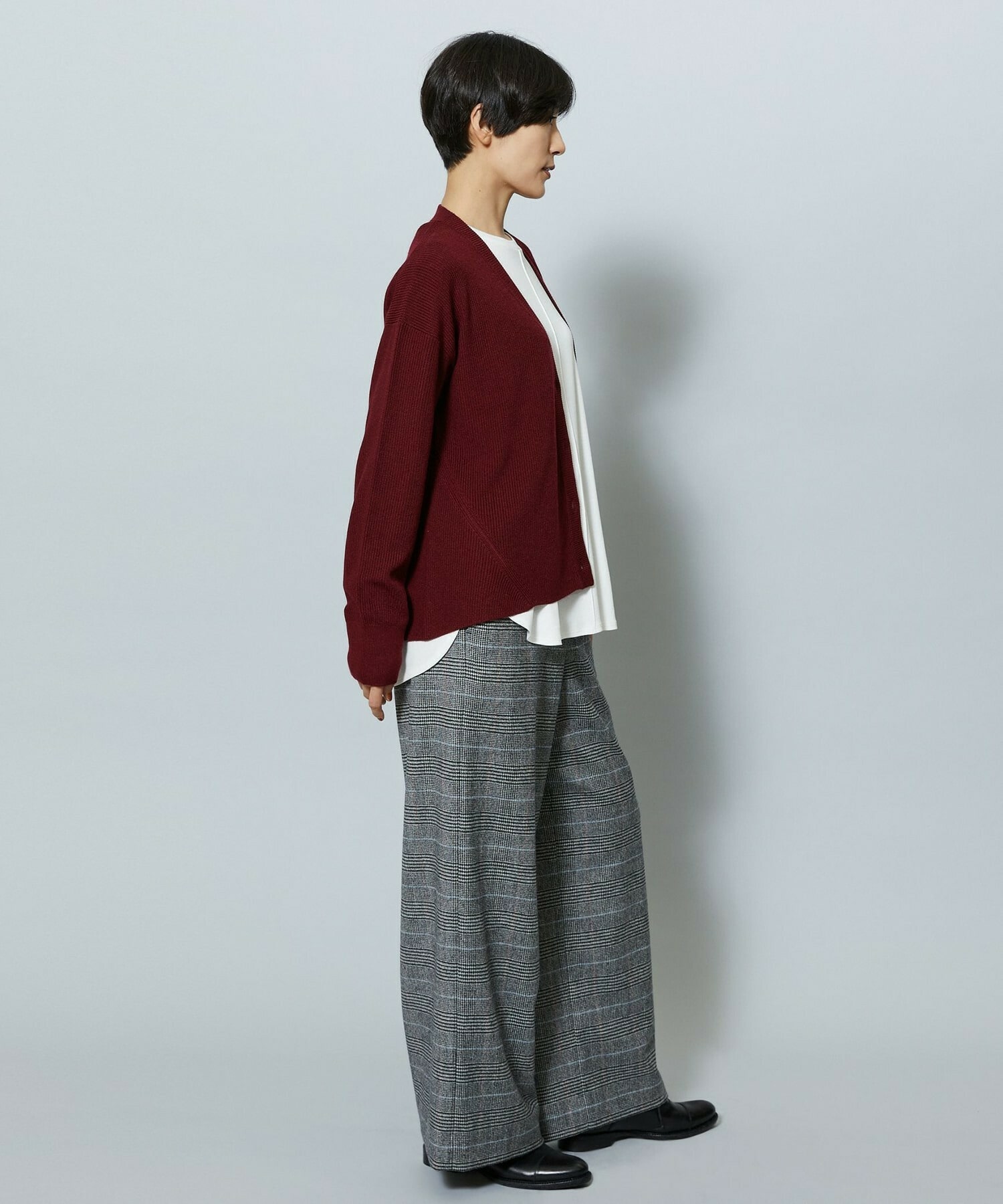 【MOGA】ウールカシミヤグレンチェックワイドパンツ 詳細画像 チェック 13
