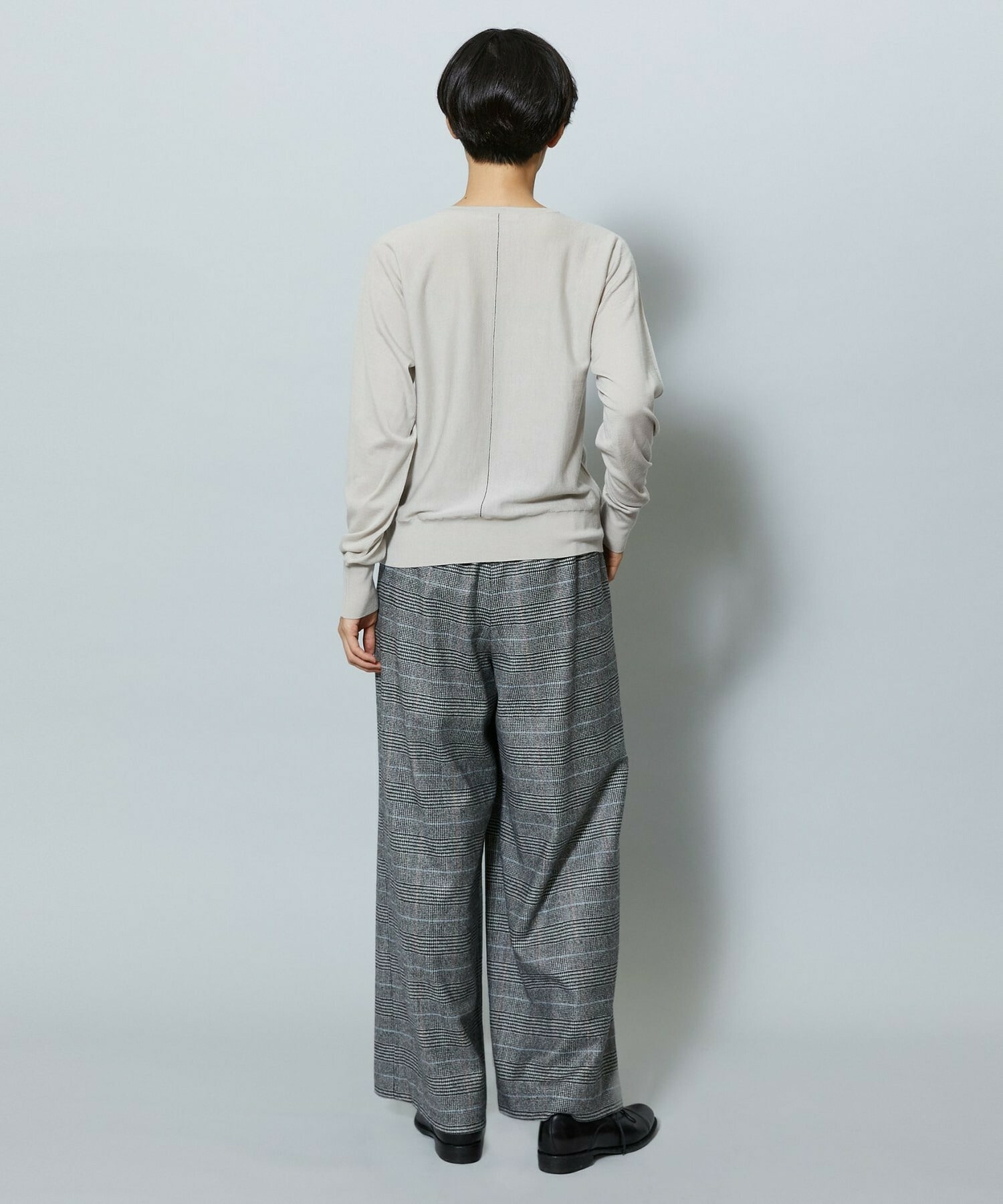 【MOGA】ウールカシミヤグレンチェックワイドパンツ 詳細画像 チェック 5