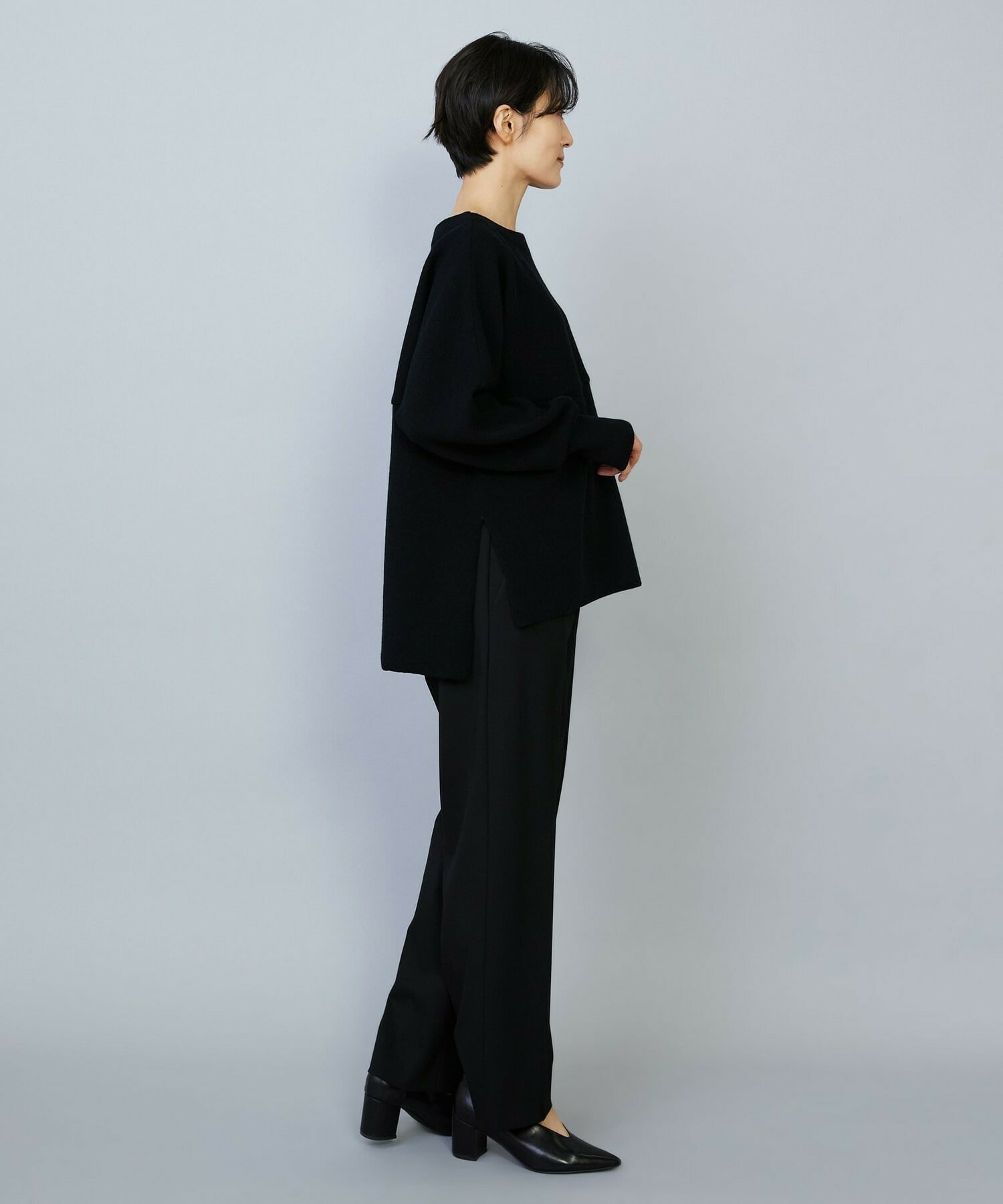 【MOGA】バッグブラッシュストレッチストレートパンツ 詳細画像 ブラック 4