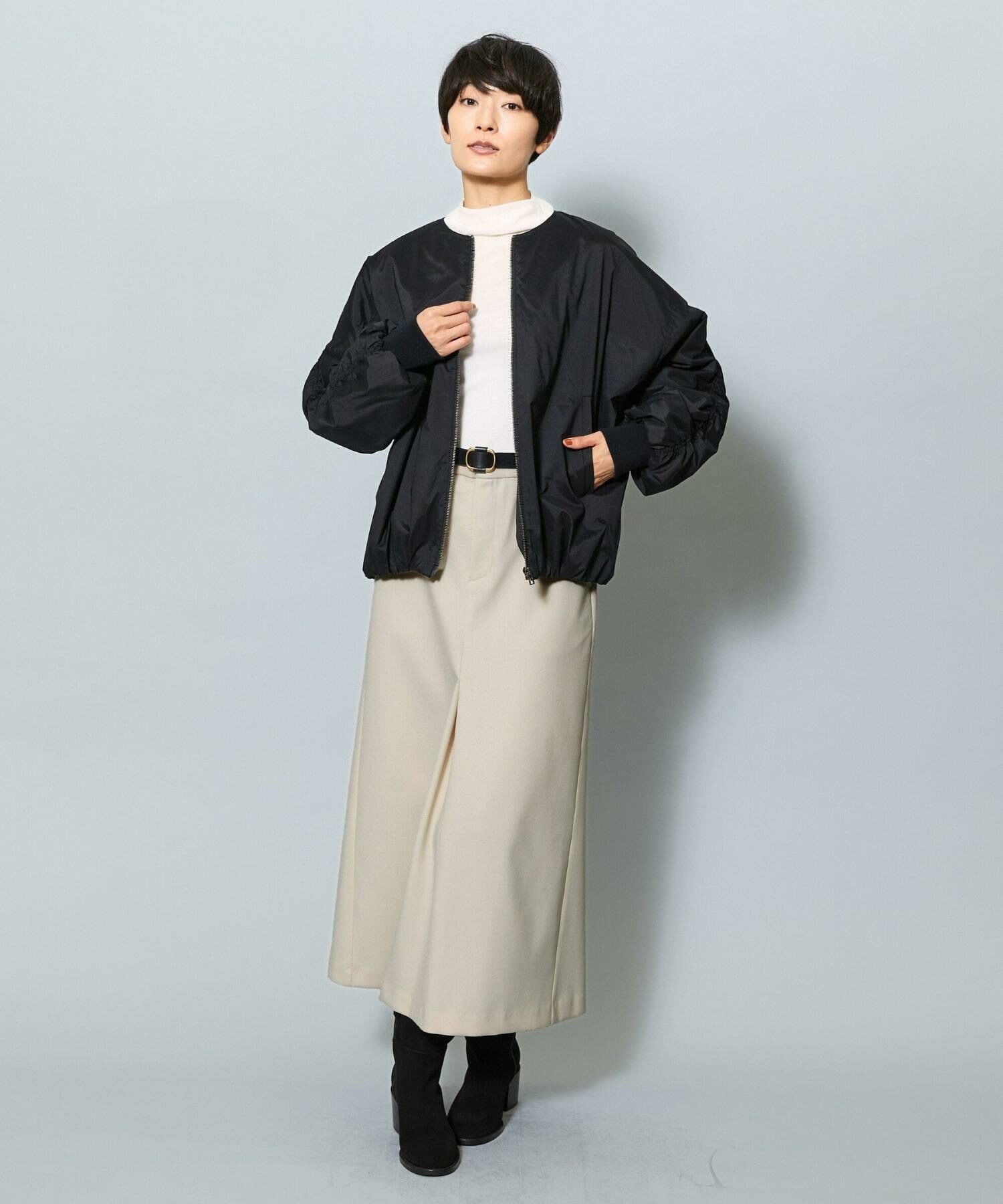 【MOGA】ライトパウダリーツイルマーメイドスカート 詳細画像 ネイビー 10