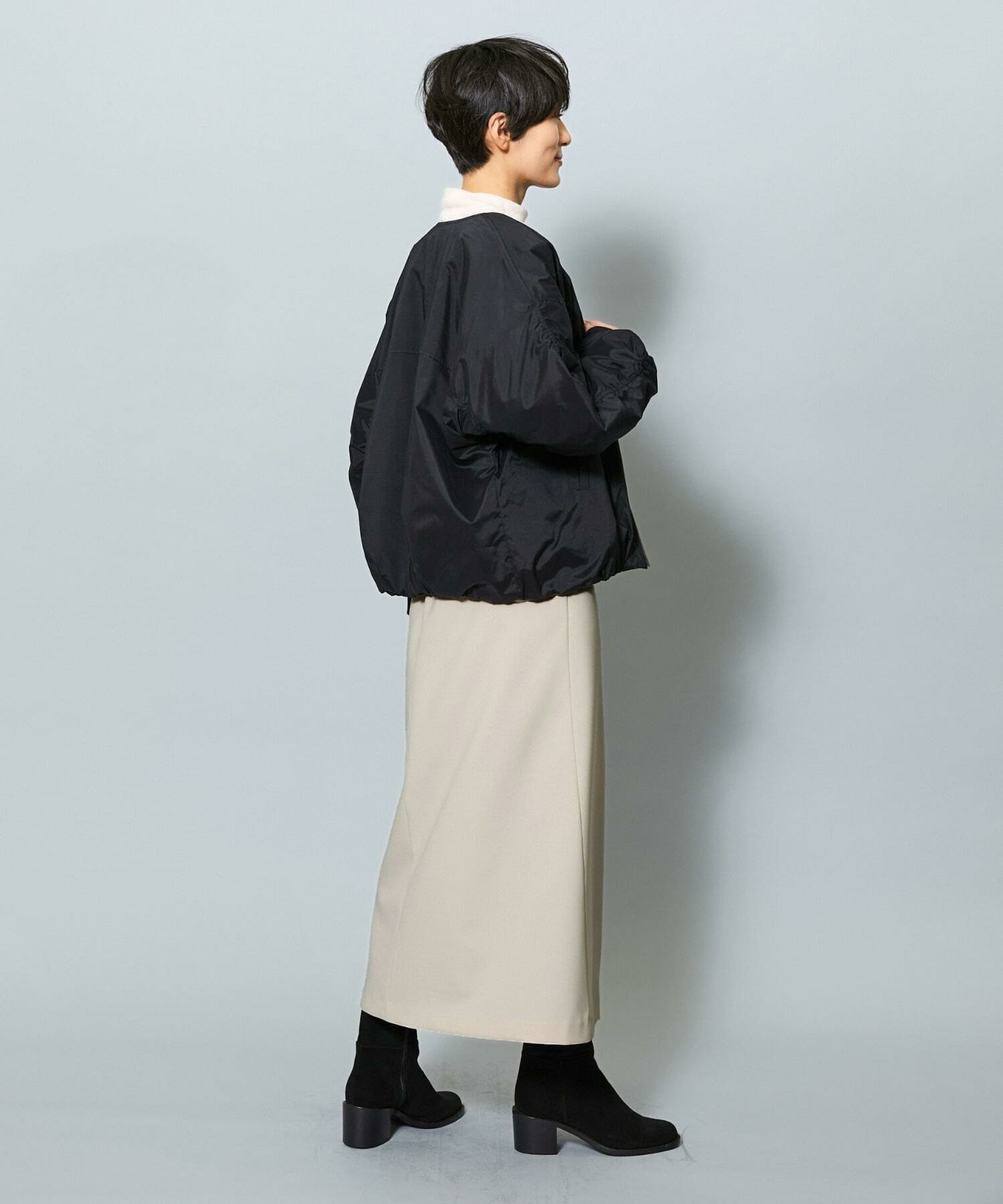 【MOGA】ライトパウダリーツイルマーメイドスカート 詳細画像 ネイビー 11