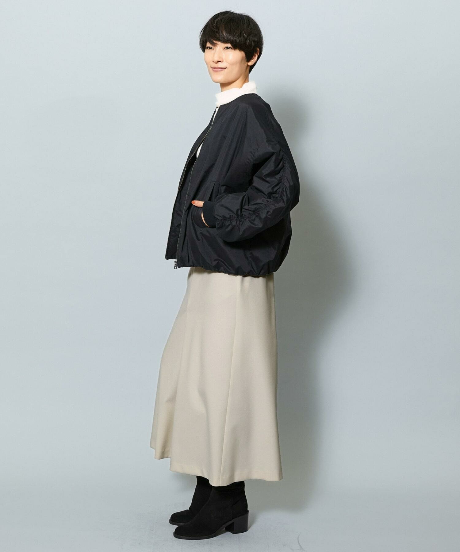 【MOGA】ライトパウダリーツイルマーメイドスカート 詳細画像 ネイビー 12