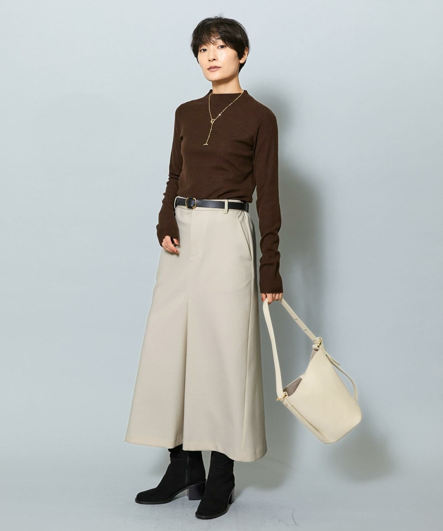 【MOGA】ライトパウダリーツイルマーメイドスカート 詳細画像 ネイビー 13