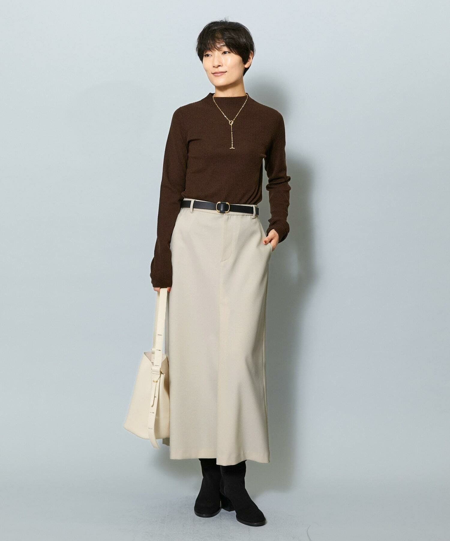 【MOGA】ライトパウダリーツイルマーメイドスカート 詳細画像 ネイビー 15