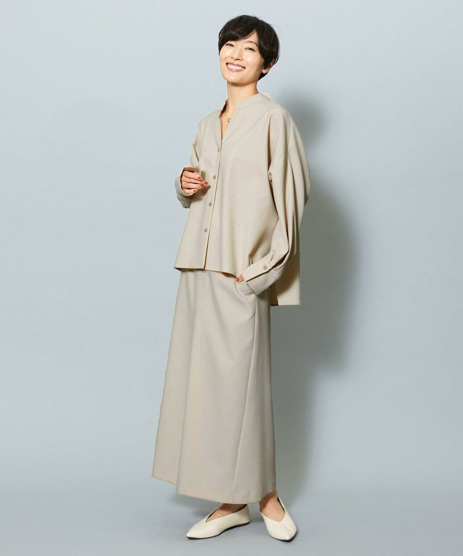 【MOGA】ライトパウダリーツイルマーメイドスカート 詳細画像 ネイビー 2