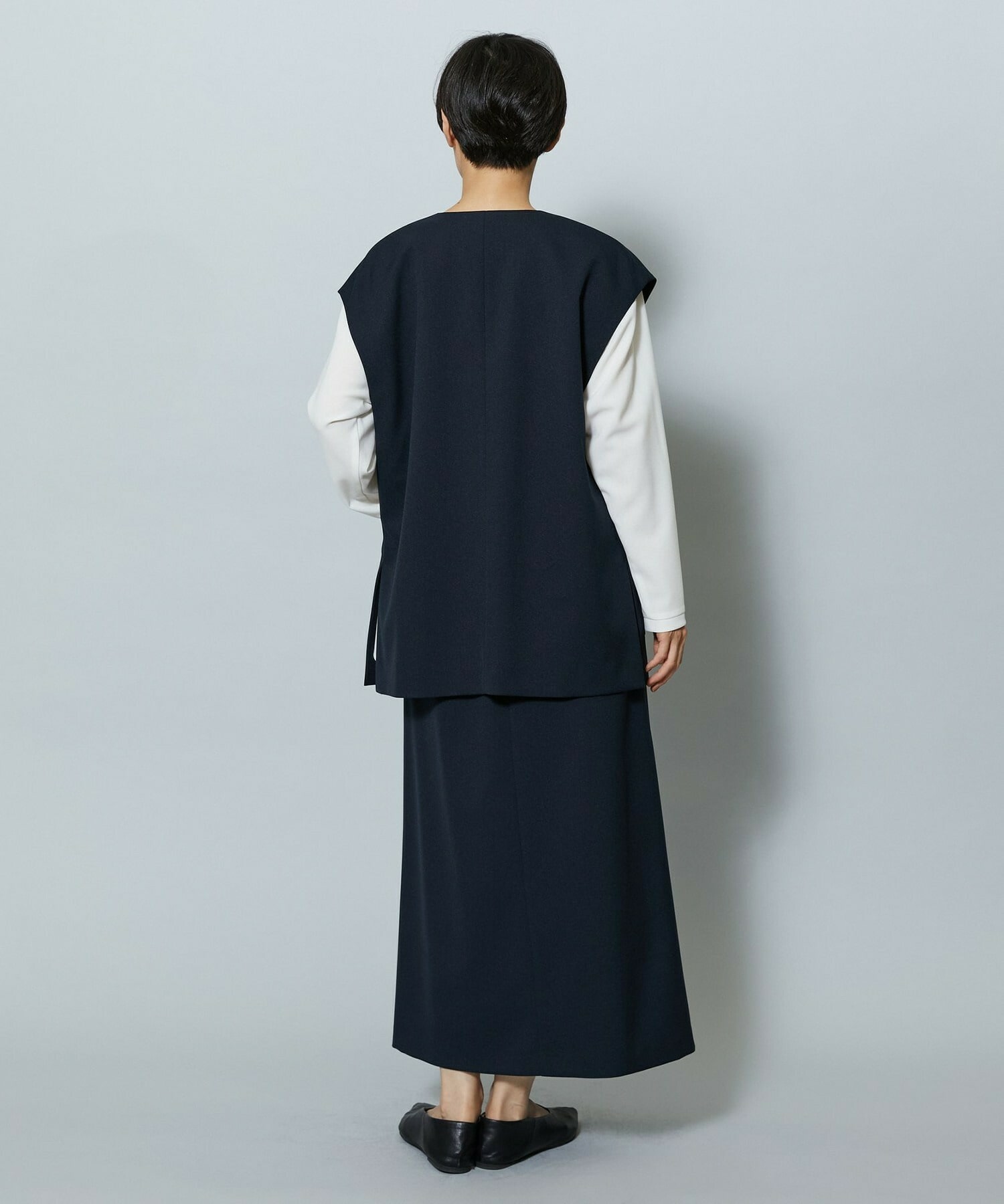 【MOGA】ライトパウダリーツイルマーメイドスカート 詳細画像 ネイビー 21