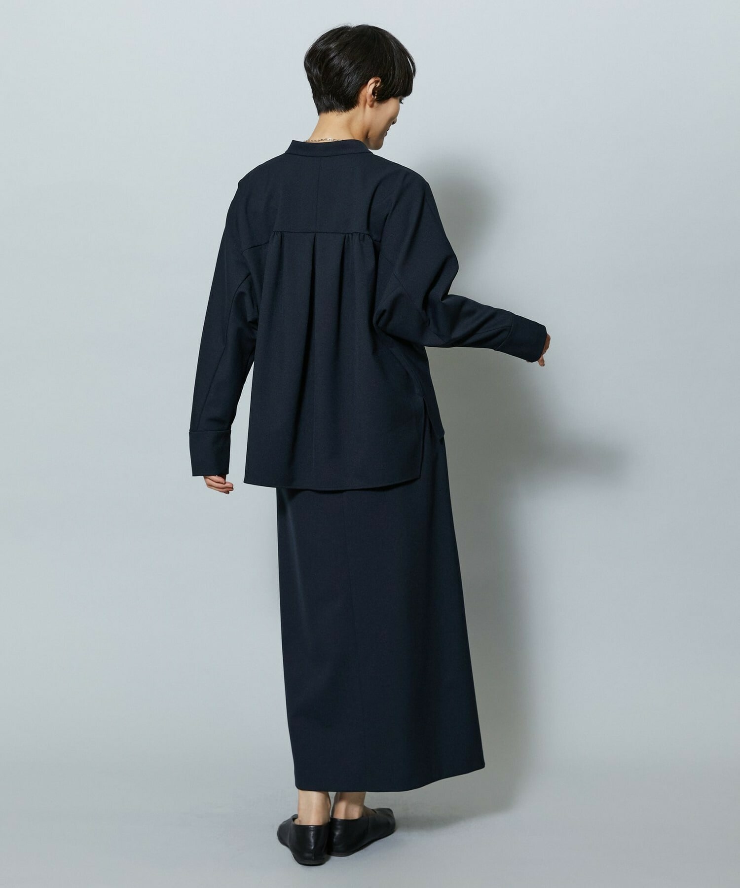 【MOGA】ライトパウダリーツイルマーメイドスカート 詳細画像 ネイビー 24