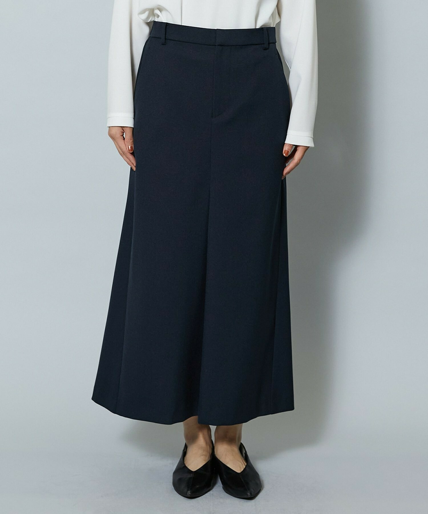 【MOGA】ライトパウダリーツイルマーメイドスカート 詳細画像 ネイビー 26