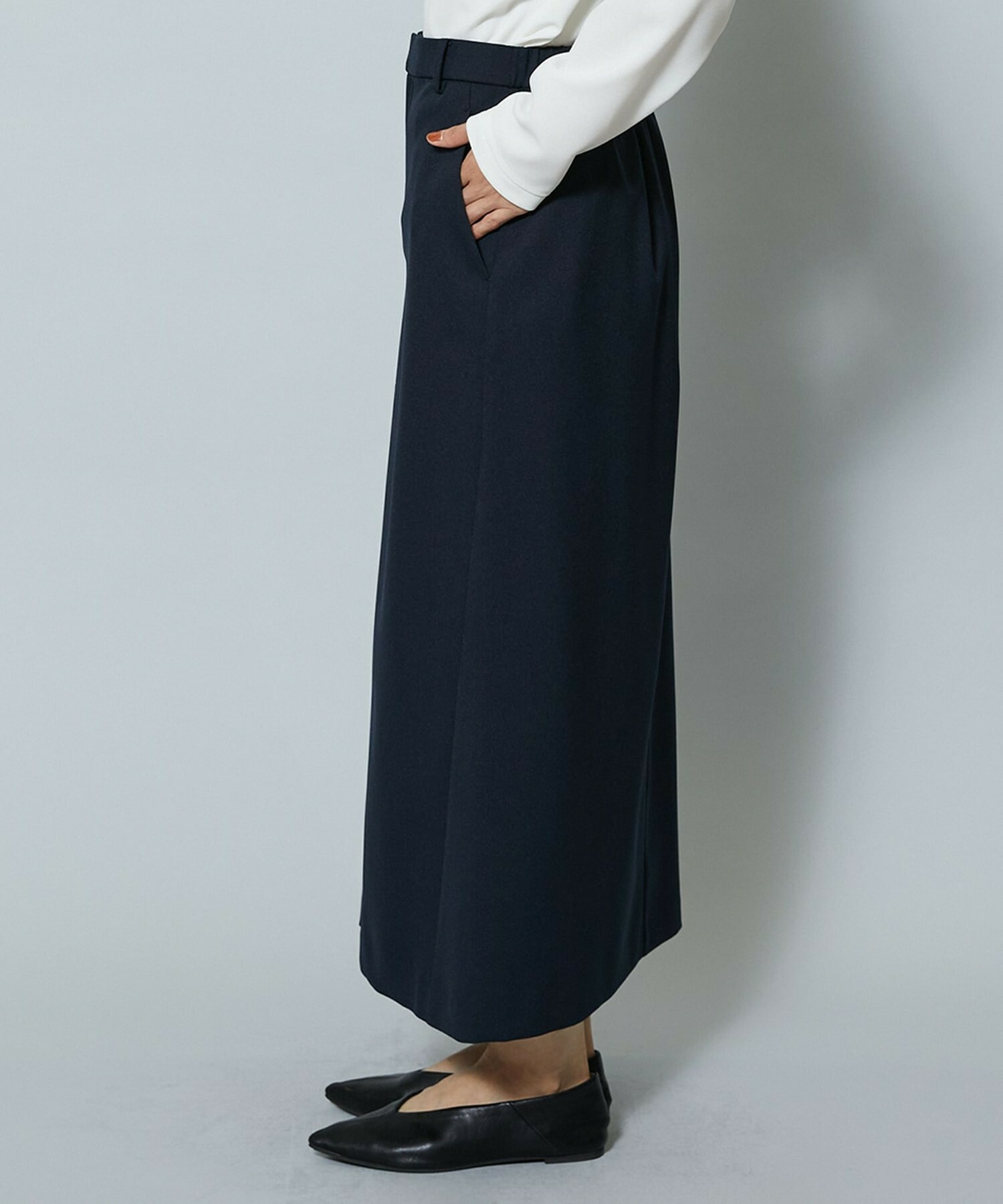 【MOGA】ライトパウダリーツイルマーメイドスカート 詳細画像 ネイビー 28
