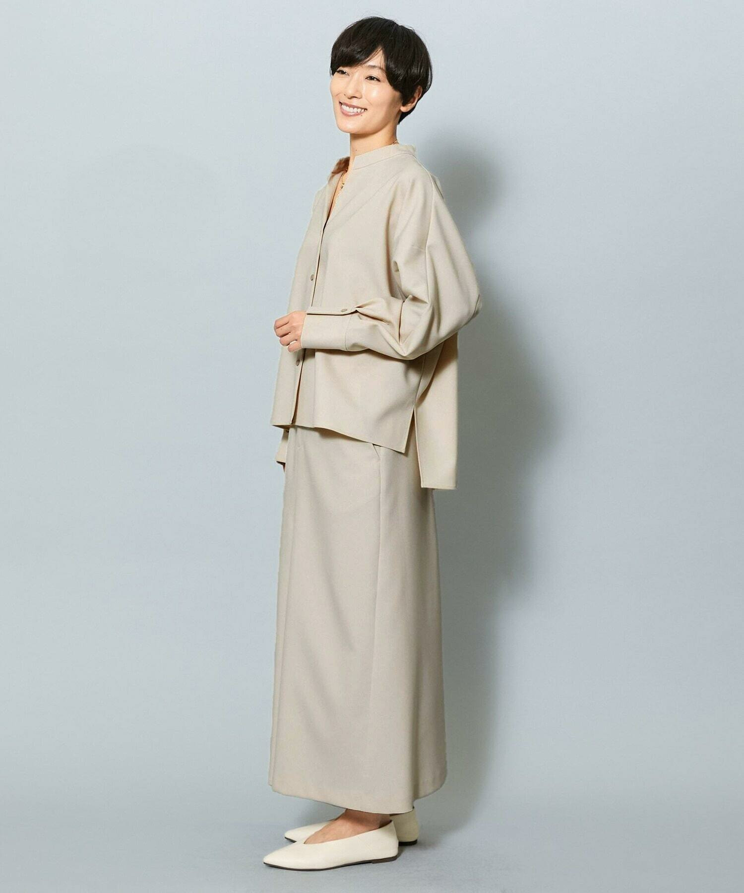 【MOGA】ライトパウダリーツイルマーメイドスカート 詳細画像 ネイビー 3