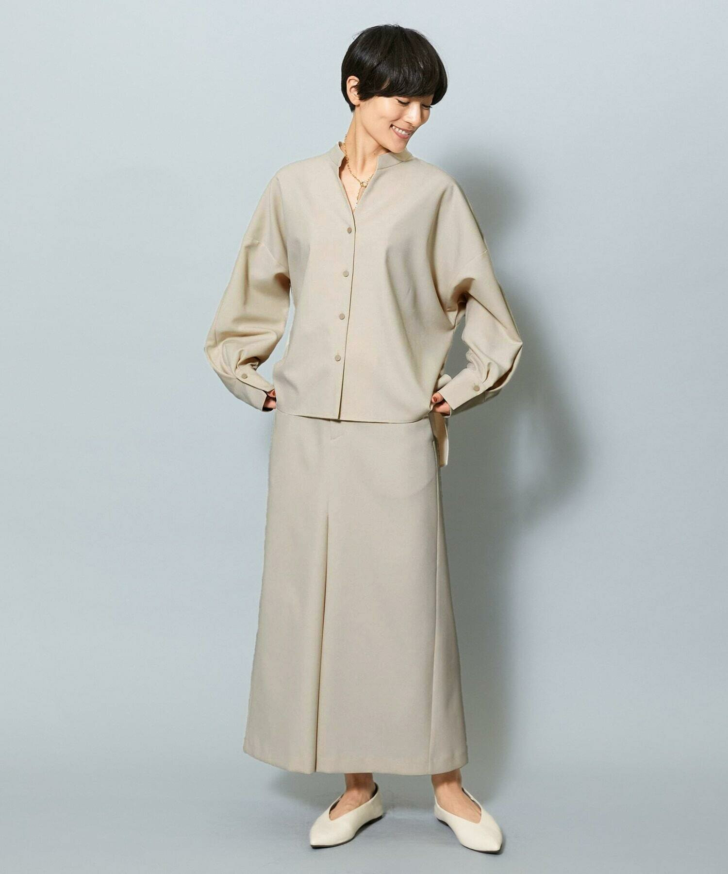 【MOGA】ライトパウダリーツイルマーメイドスカート 詳細画像 ネイビー 8