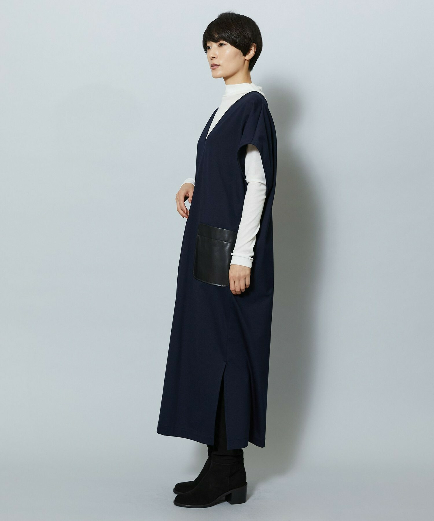 【MOGA】コットンナイロンポンチジャンパースカート 詳細画像 ダークブラウン 13