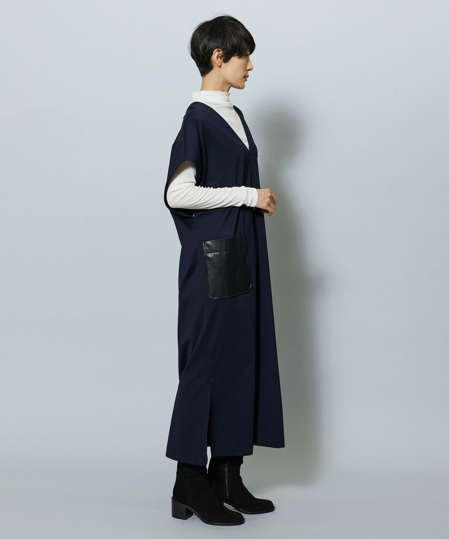 【MOGA】コットンナイロンポンチジャンパースカート 詳細画像 ダークブラウン 16