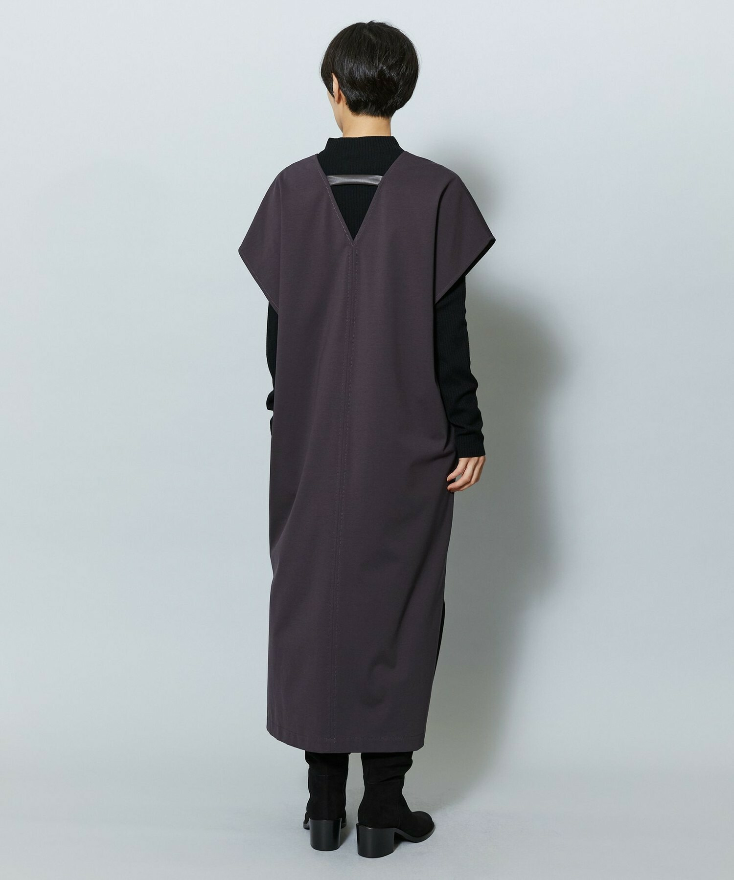 【MOGA】コットンナイロンポンチジャンパースカート 詳細画像 ダークブラウン 5