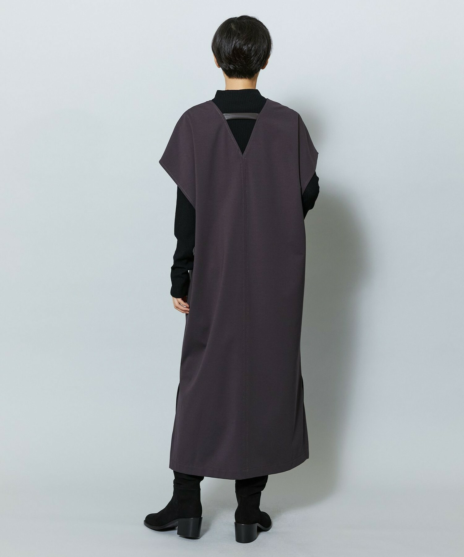 【MOGA】コットンナイロンポンチジャンパースカート 詳細画像 ダークブラウン 6