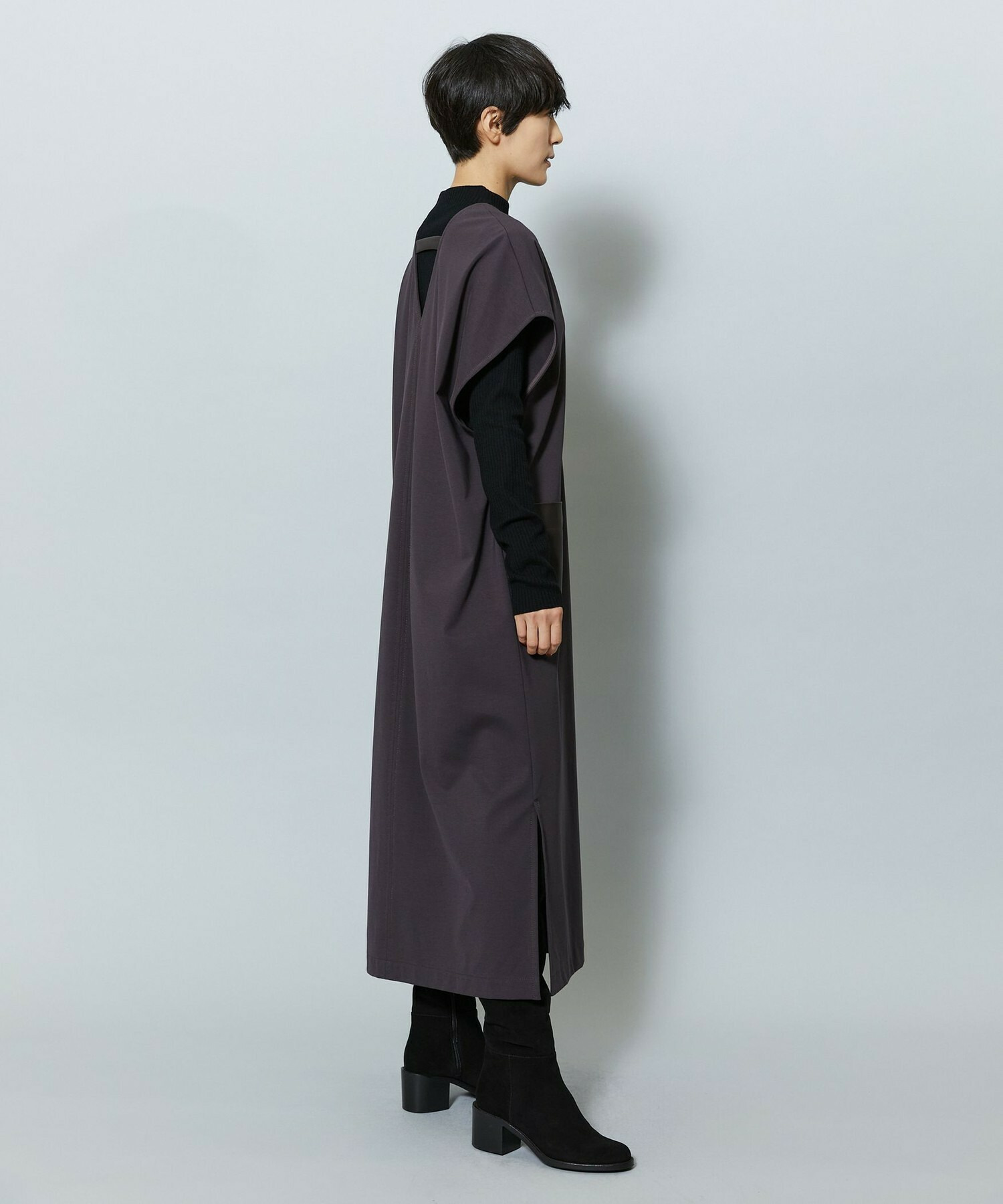 【MOGA】コットンナイロンポンチジャンパースカート 詳細画像 ダークブラウン 7