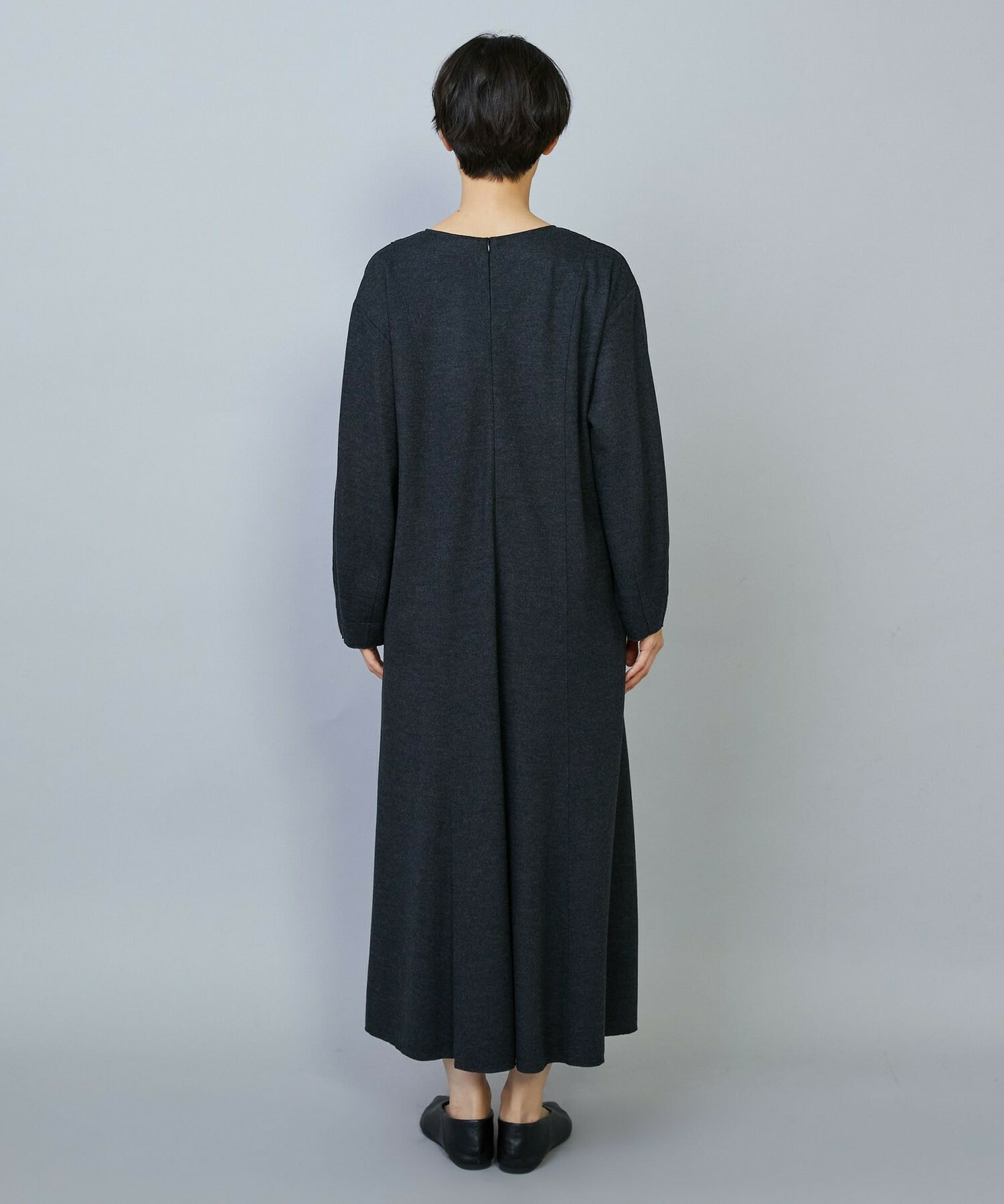 【MOGA】ミルド天竺フレアーシルエットワンピース 詳細画像 チャコールグレー 22