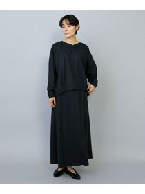 【MOGA】ミルド天竺Vネックトップス 詳細画像 チャコールグレー 13