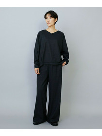 【MOGA】ミルド天竺Vネックトップス 詳細画像 チャコールグレー 17