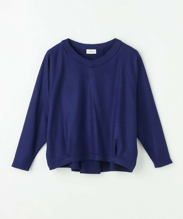 ミルド天竺Vネックトップス 詳細画像 ブルー 2