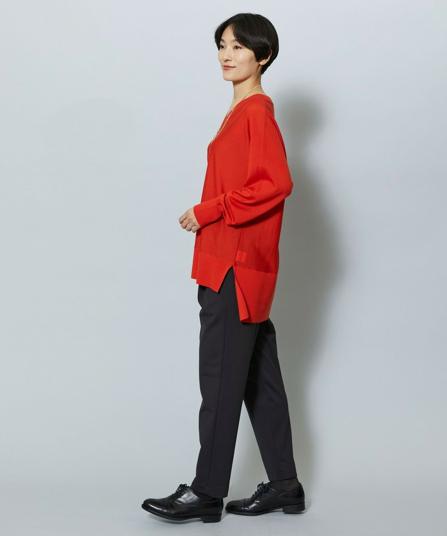 【MOGA】ハイテンション裏起毛テーパードシルエットパンツ 詳細画像 ブラック 14