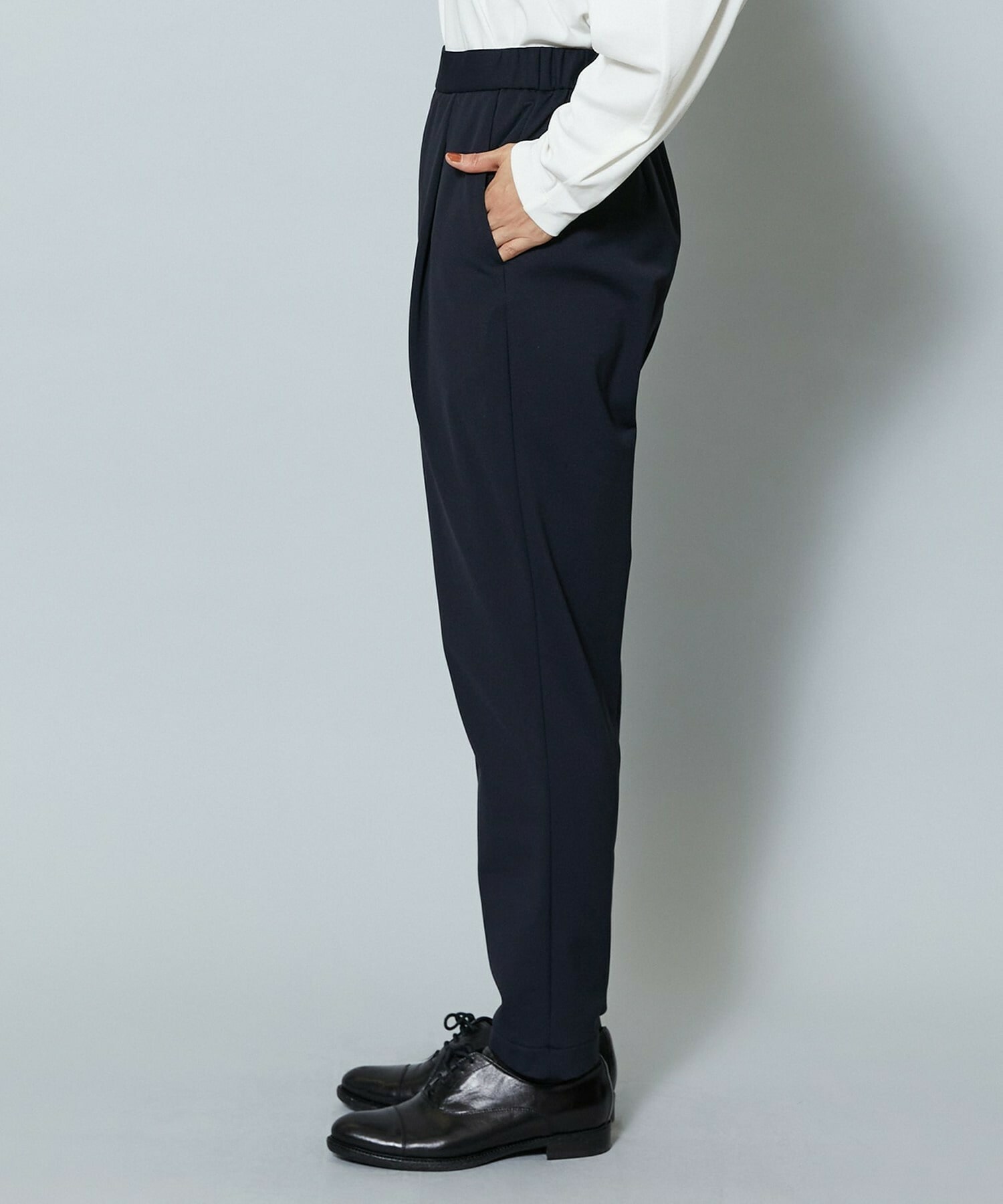 【MOGA】ハイテンション裏起毛テーパードシルエットパンツ 詳細画像 ブラック 22