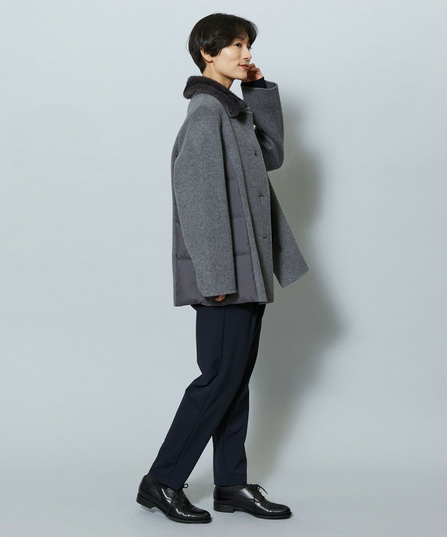 【MOGA】ハイテンション裏起毛テーパードシルエットパンツ 詳細画像 ブラック 8