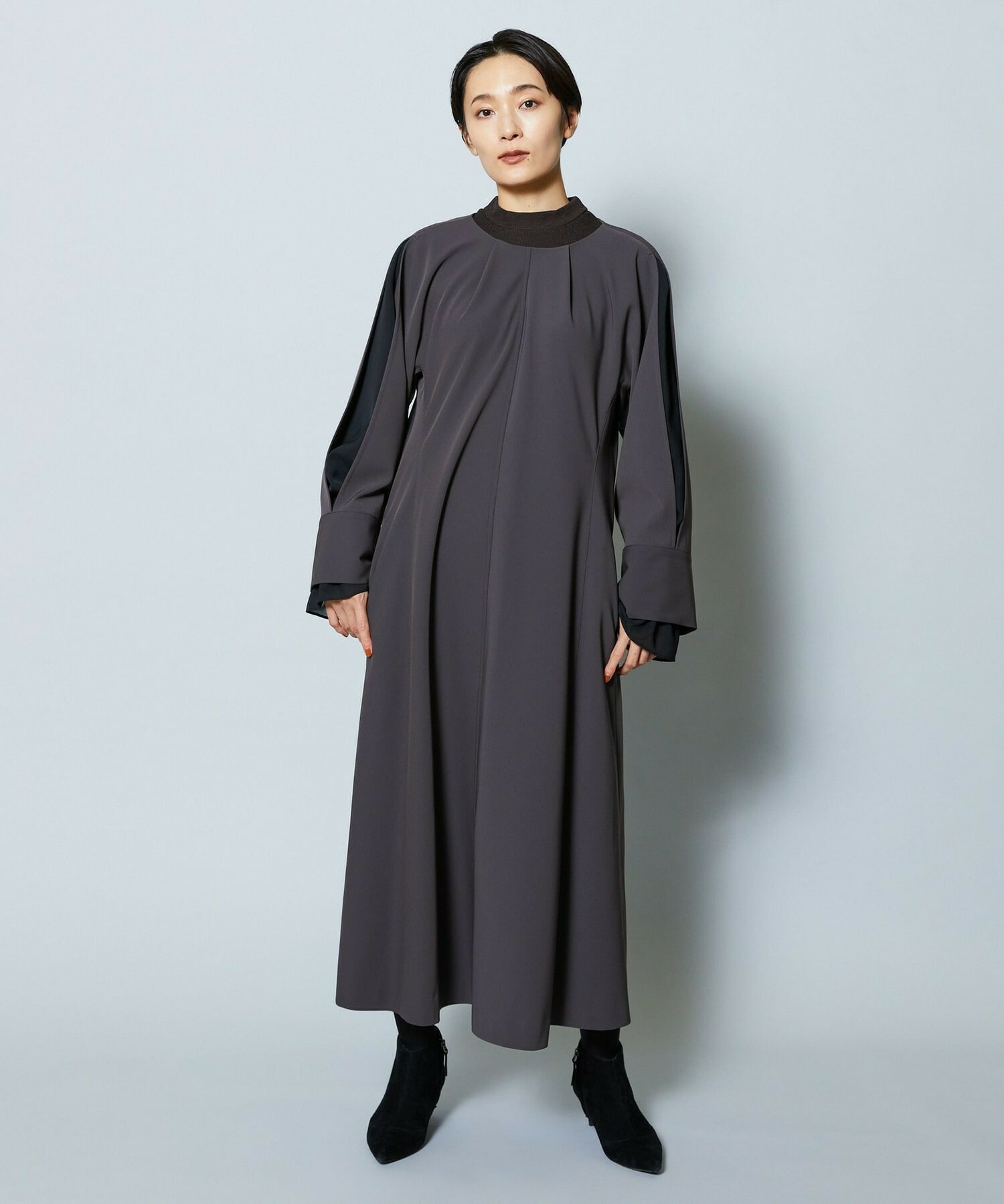 【MOGA Collection】MOGA Collection シーンレスダブルクロスワンピース 詳細画像 ブラック 1